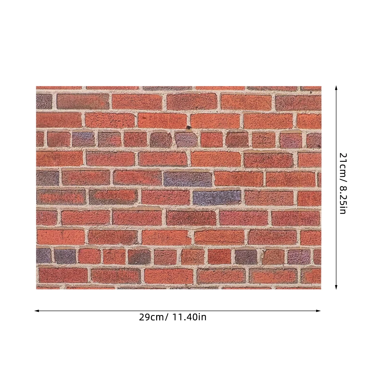 12 fogli scala 1:12 stacca e incolla carta da parati per casa delle bambole mattone rosso rimovibile rivestimento murale in miniatura modello di mattoni autoadesivi