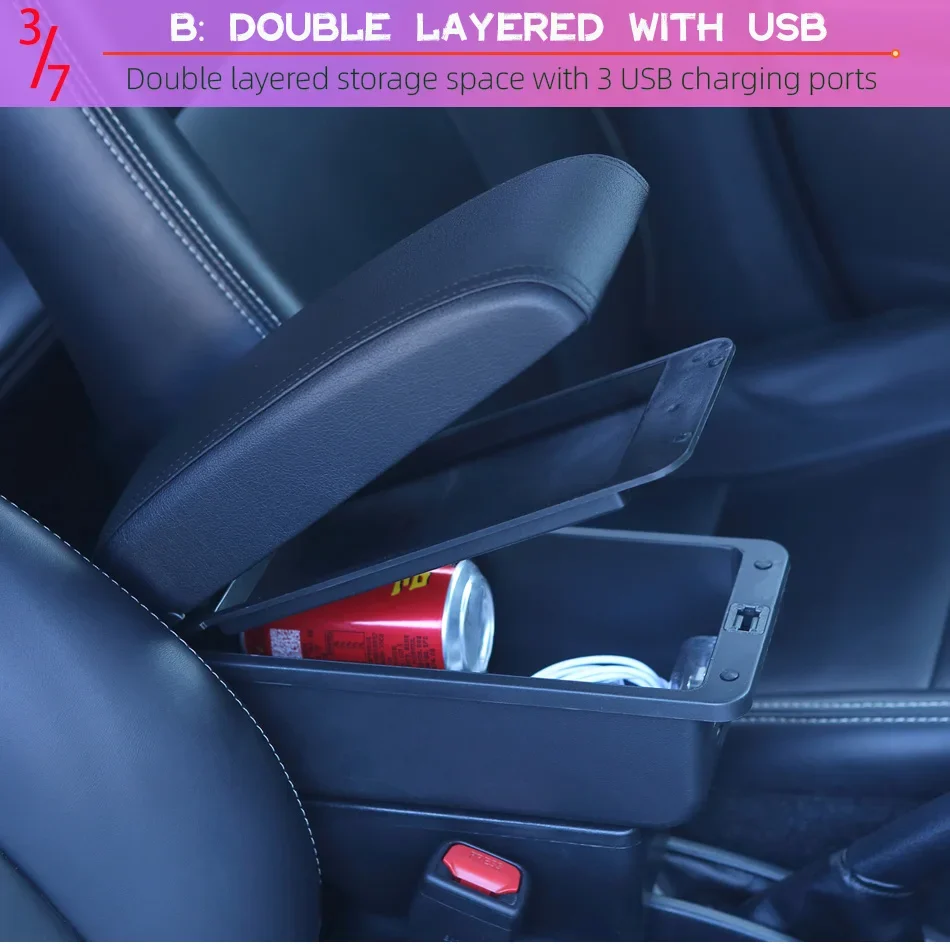 Für Volkswagen UP Armlehnenbox Für Skoda Citigo IV VW UP Seat Mii Auto-Armlehnenkonsole Auto-Aufbewahrungsbox Getränkehalter Auto-Zubehör – Detail 9