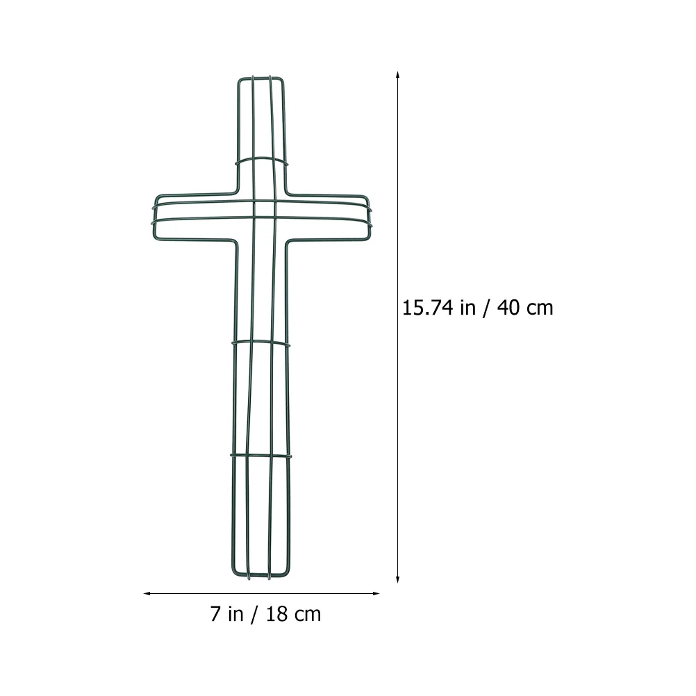 Wire Frame Cross Wreath Decorações, ornamento para porta da frente, DIY Suporte Floral, 3 Pcs