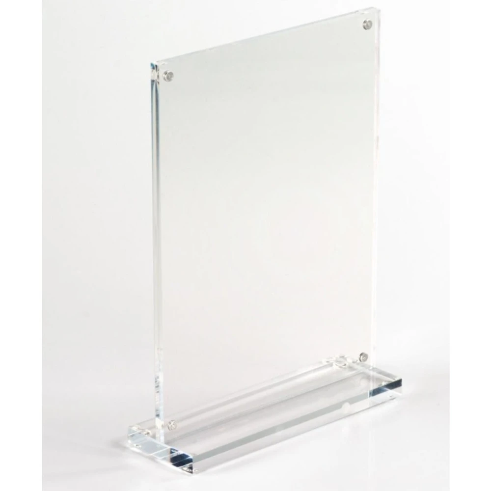 A5 Acrylic Sign Holder Horizontal Table Menu Display Stand Clear Plastic Double Sided Picture Frames for Desk Display