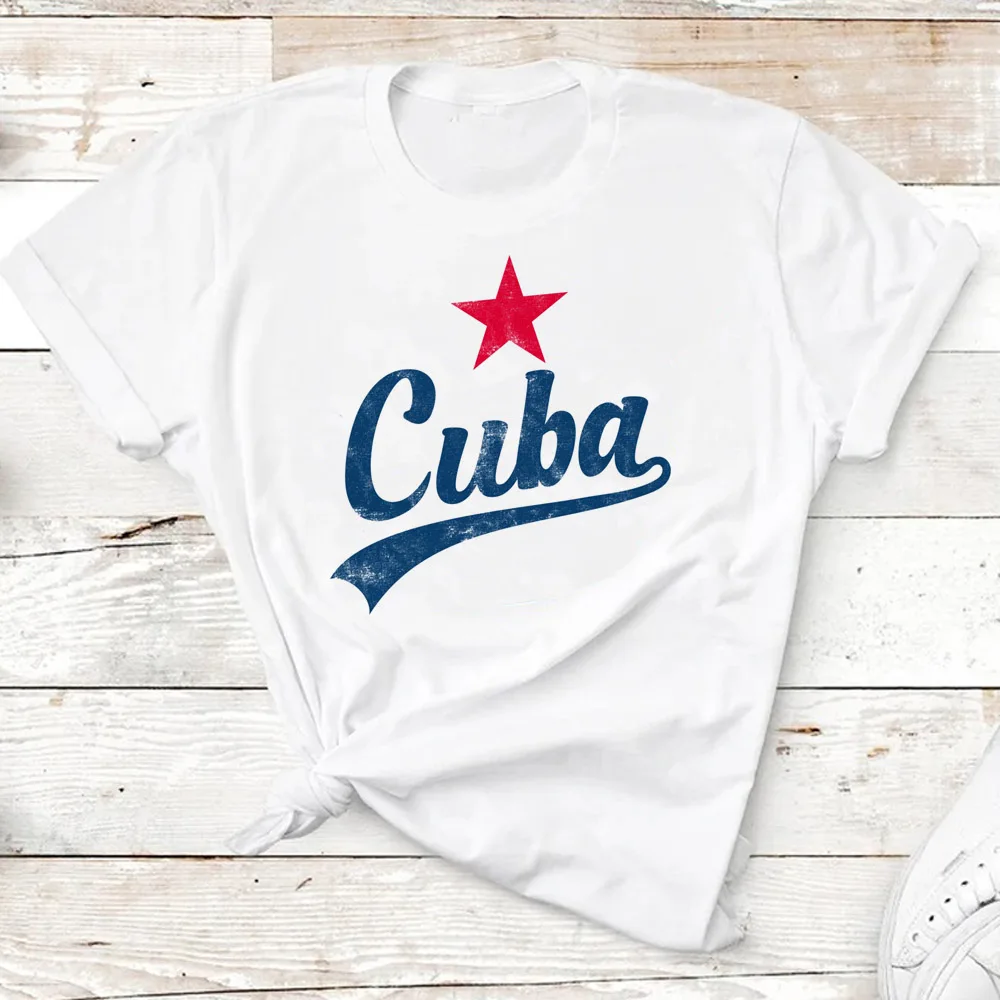 

Cuba top women graphic designer streetwear tshirt female funny comic clothes