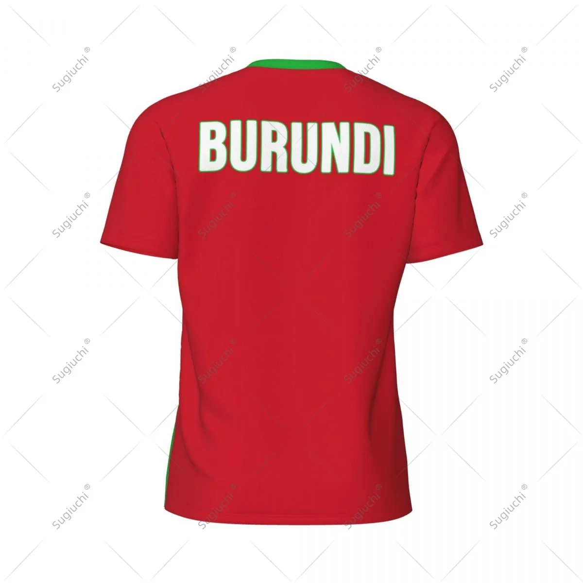Burundi Flag Men Sports T-shirt Women Tees jersey for Soccer Football Running Bike Tennis Fitness Fans view 4