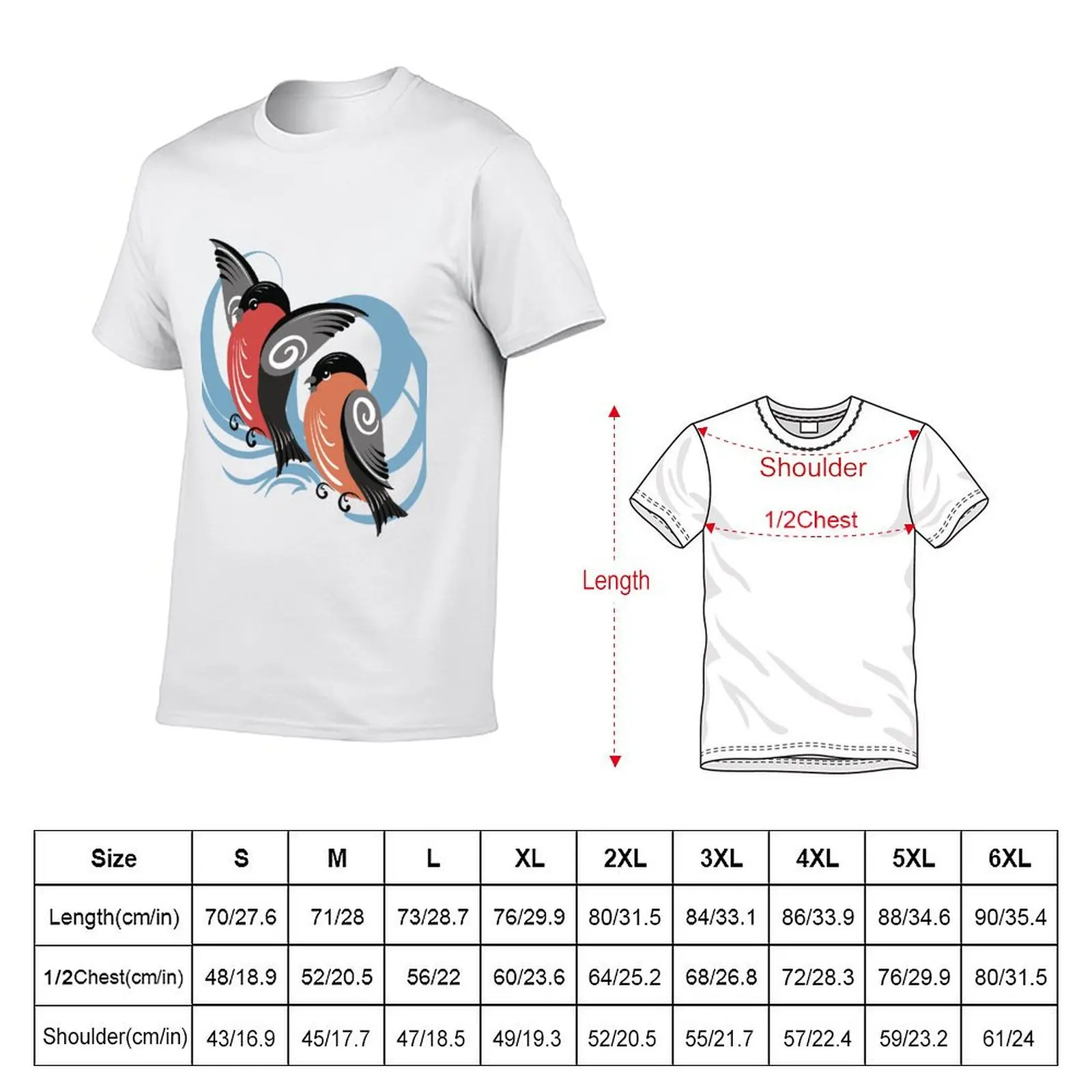 Bullfinches T-Shirt man t shirts graphic black cotton t-shirt plain for man package T-Shirt