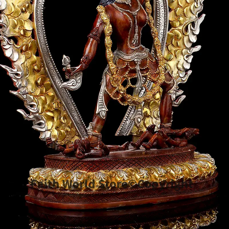 38CM large good grade gold gilding Buddha brass statue HOME family effective protection Tibetan Vajrayogini dakinis Buddha