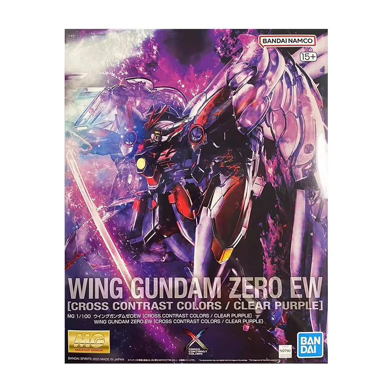 Bandai MG 1/100 Wing Gundam Zero EW Cross Contarst Colors Clear Purple Anime Original Action Figure Model Assemble Toy Gift