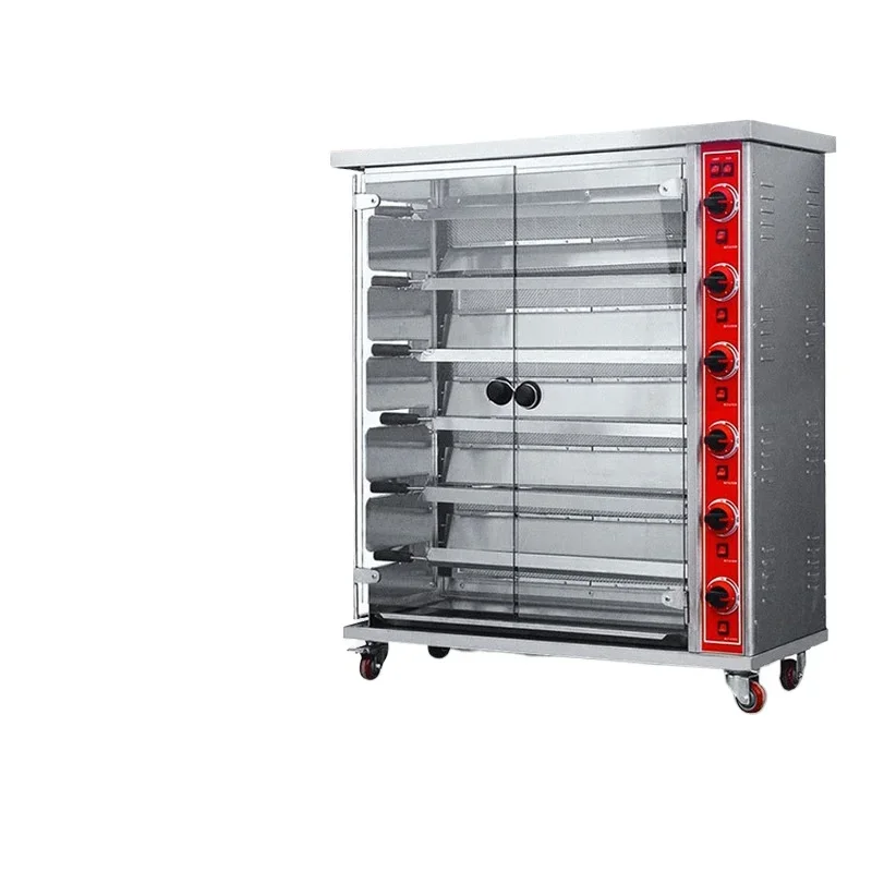 Commercial electric roast chicken stove 3 sticks, 6 sticks, 9 sticks, stainless steel gas automatic rotation