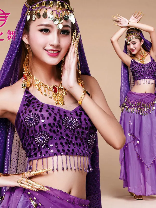 Belly Dance Indian Dance Performance Dress Tianzhu Girl Clothing Multiple Colors Practice Dress