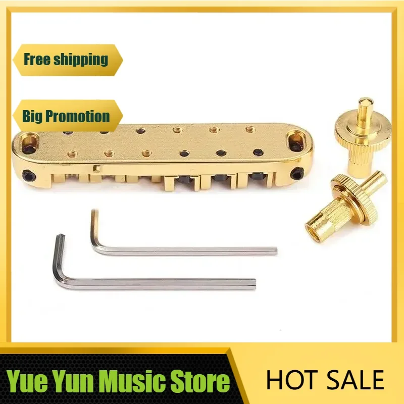 

Yue Yun Music Store--Discount Hot Sale--Les Paul Epi Tune-o-matic Guitar Bridge Gold Roller Saddle Tailboard