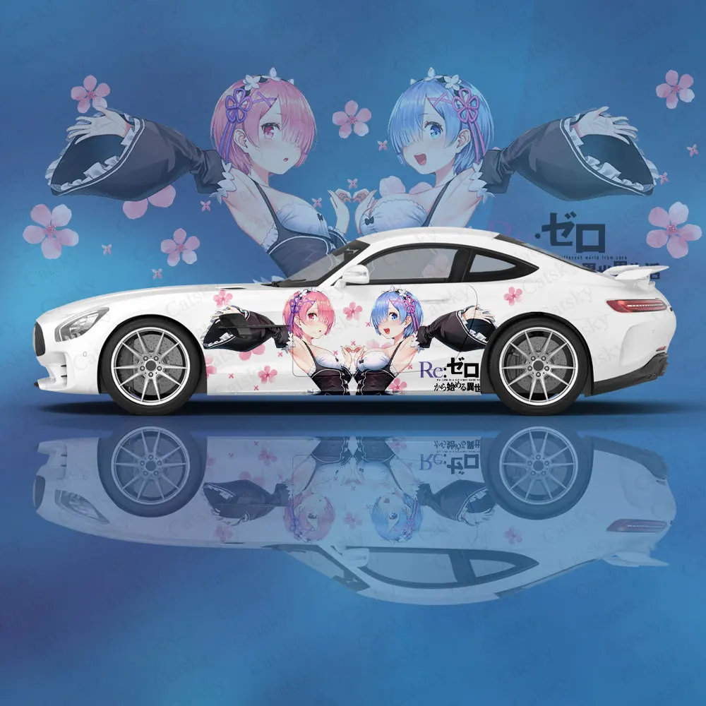 Japanese Anime Re ZERO Girl Car Wrap Protect Stickers Car Decal Creative Sticker Car Appearance Modification Decorative Sticker