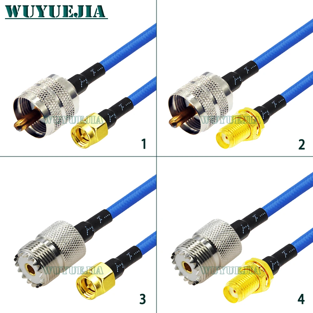 

SMA Type Connector SL16 UHF Male Plug to SMA Female Jack Semi-Felxible RG-402 Cable 50ohm RF Coaxial High Frequency Test Cable