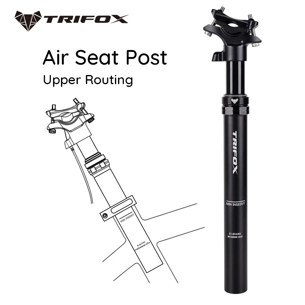 

TRIFOX Official Store AIR Bike Length 440mm (125mm travel) Linelength 1500mm Upper Routing (APS316) Dropper Tube Seatpost