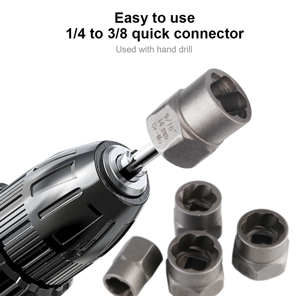 Hand Tools Kit Car Repair Tool Accessory Bolt Nut Removal Socket Tool Bolt Nut Remover Nut Extractor Damaged Screw Extractor