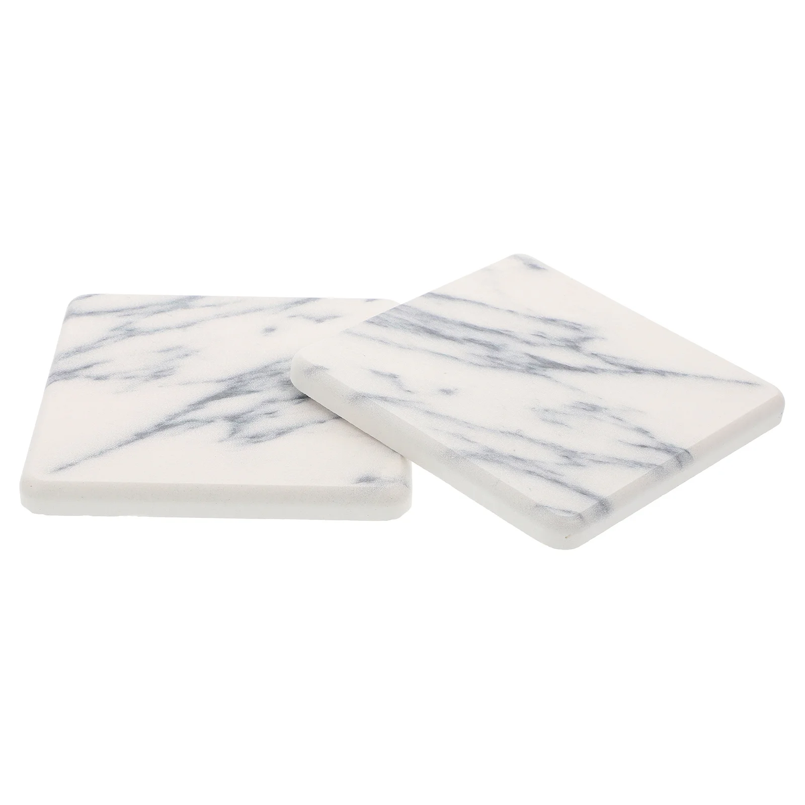 

1Set 6 Pieces Marble Pattern Diatomite Water Absorbent Cup Mats Square Coasters for Home Hotel Restaurant