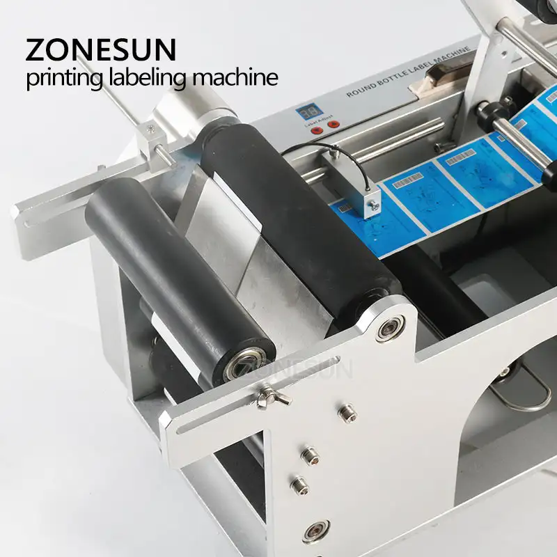 

ZONESUN ZS-TB50D/T Semi Automatic Round Bottle Labeling Machine For Normal Transparent Label