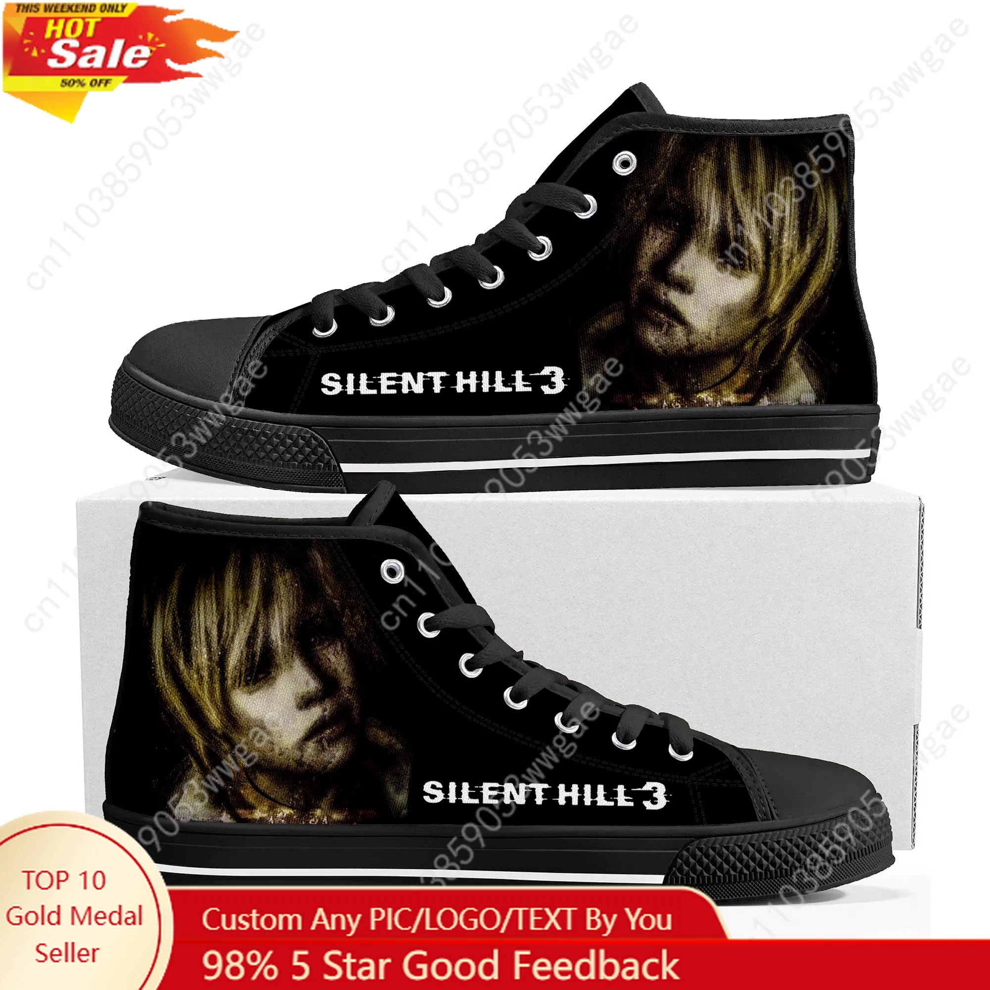 

Silent Hill 3 High Top Sneaker Men Women Teenager High Quality Canvas Sneaker Comfortable Casual Couple Shoes Custom Made Shoe