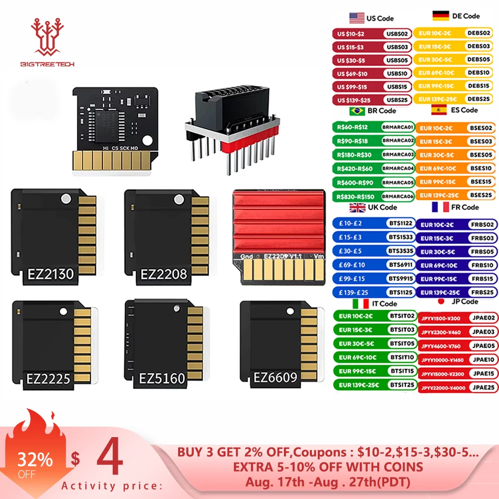 

BIGTREETECH EZ2209 EZ5160 plug-in Driver And EZ-Driver Connector For SKR 3 EZ Ender3 V2 Upgrade 3D Printer Parts