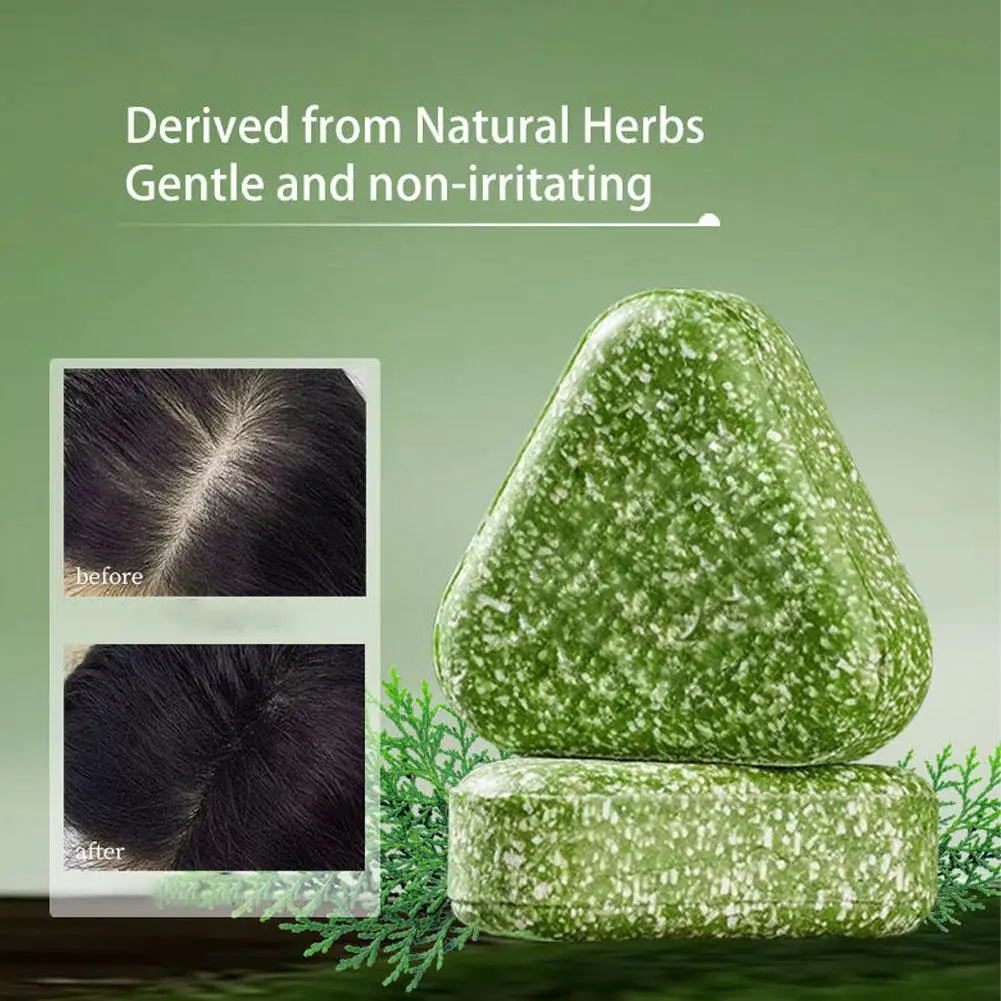 Usman Grass Shampoo Soap & Onion Cypress Leaf Polygonatum Herbal Plant Extract Refreshing Clean Oil Control Itching Shampoo Soap