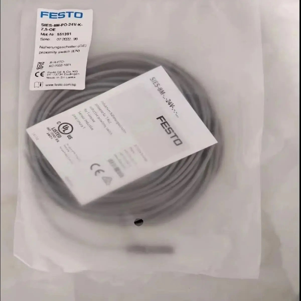 

SIES-8M-PO-24V-K-7,5-OE 551391 Inductive sensors