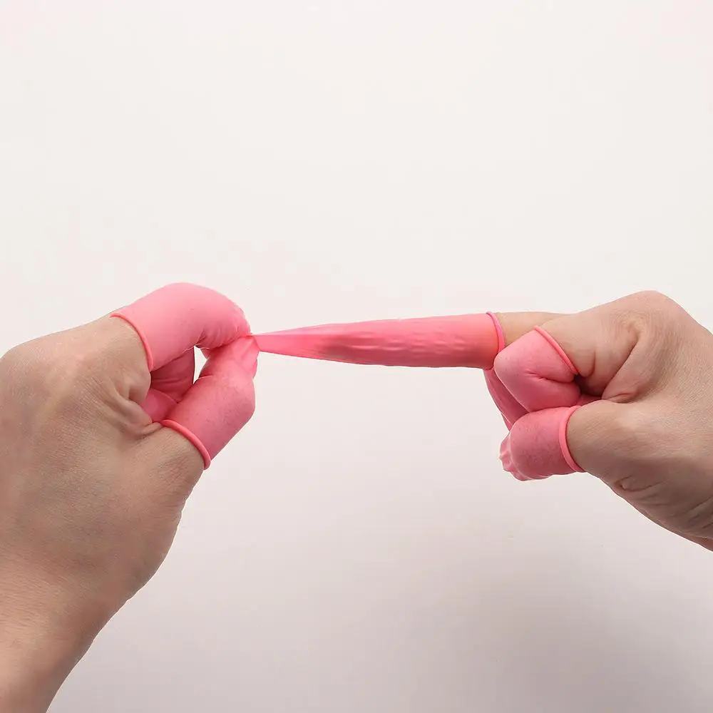 100/300PCS Natural Disposable Nail Art Tool Finger Cover Fingertips Protector Gloves Finger Cots Rubber Gloves