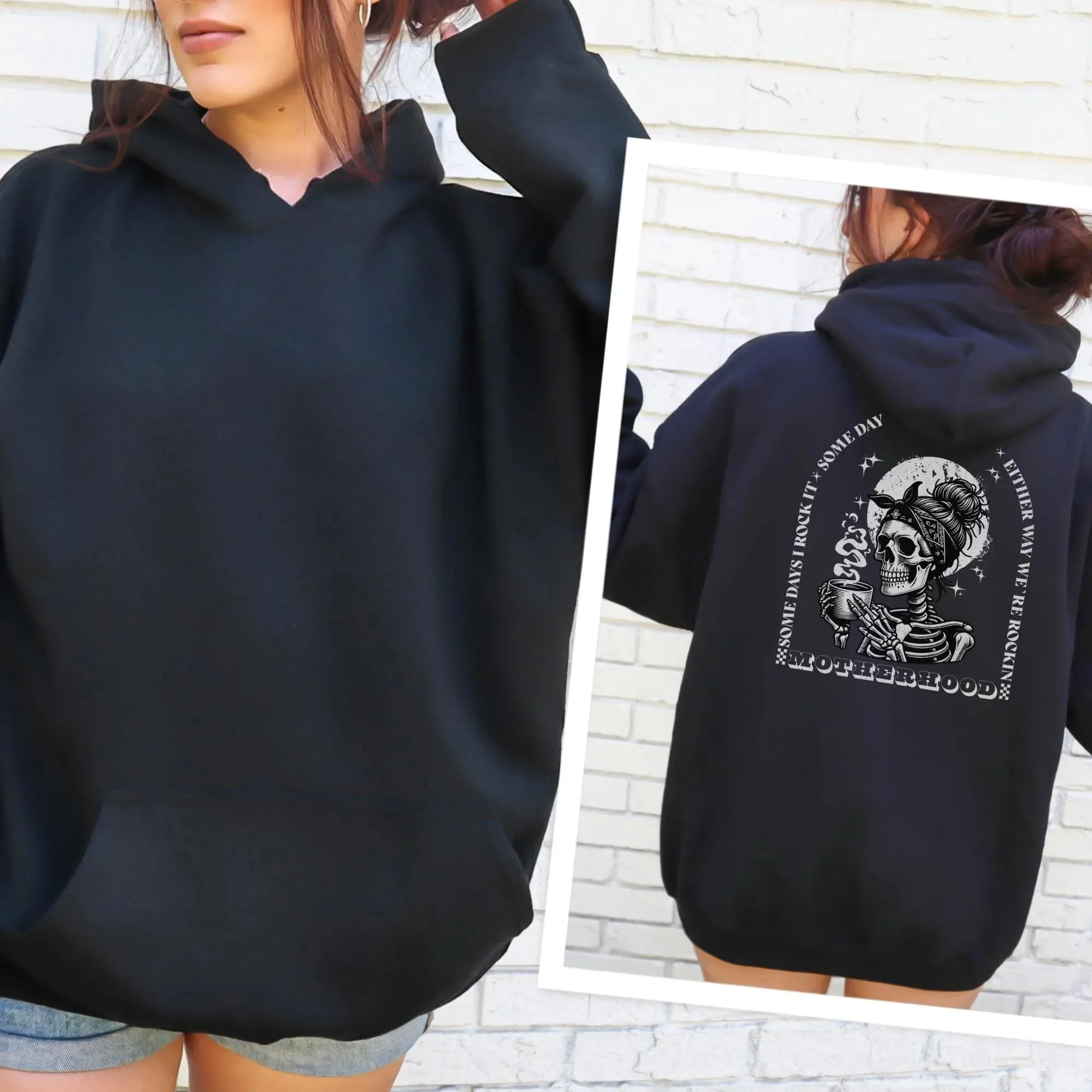 

Coffee - Drinking Skull Printed Cotton Hoodie Stylish and Humorous Sweatshirt To Showcase Your Fun - Loving Dark Side