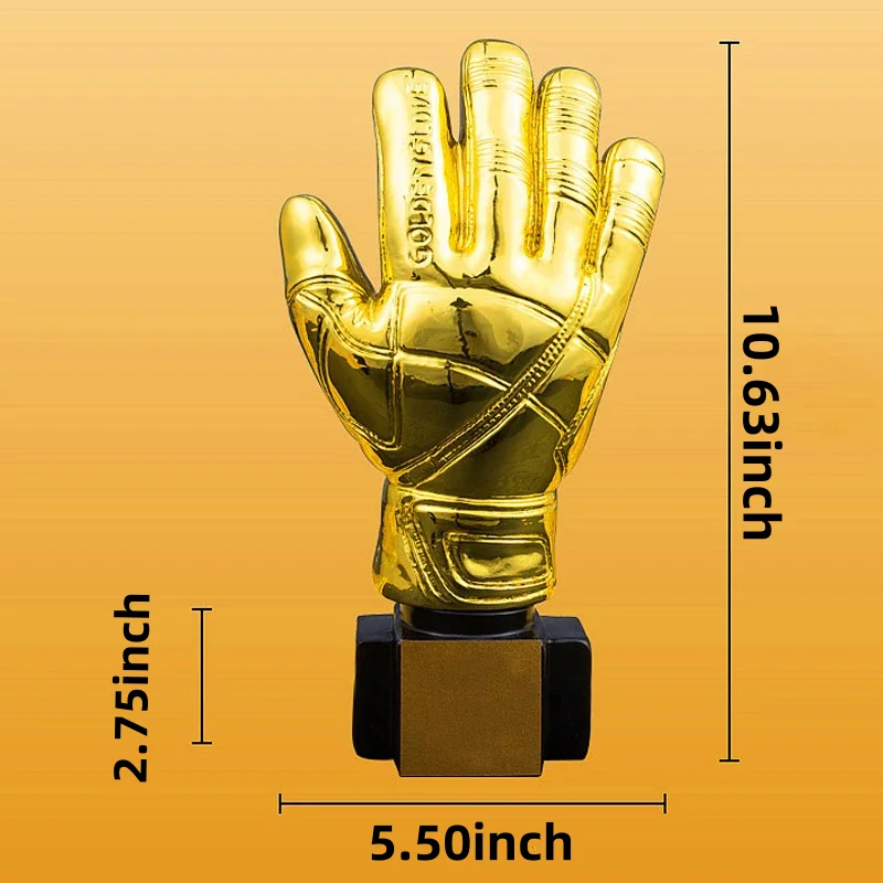 Customizable Golden Soccer Goalkeeper Gloves Trophy Resin Crafts Best Gold Plated Soccer Award Model Gift Fans League Souvenirs