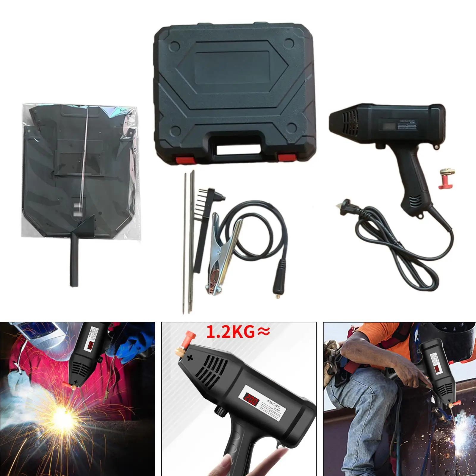 แบบพกพาเครื่องเชื่อมแบบแท่งเครื่องเชื่อม 110V ขนาดกะทัดรัดน้ําหนักเบา Igbt อินเวอร์เตอร์ดิจิตอลจอแสดงผลมือถือเครื่องเชื่อม