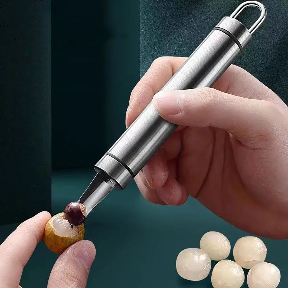

1Pc Stainless Steel Longan Corer Litchi Corer Hand Nuclear Removal Tool Shrimp Stomach/Shrimp Line Remover Home Kitchen Gadgets