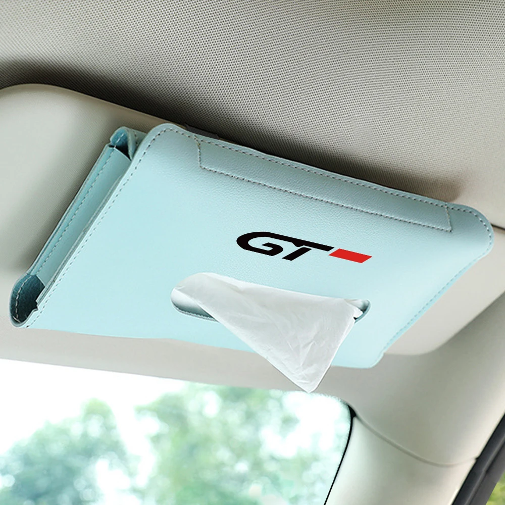 Car Sun Visor Tissue Bag Holder Case Accessories For Peugeot GT GTline 3008 308 T9 208 508 2008 Rifter 5008 207 206 408 108 4008