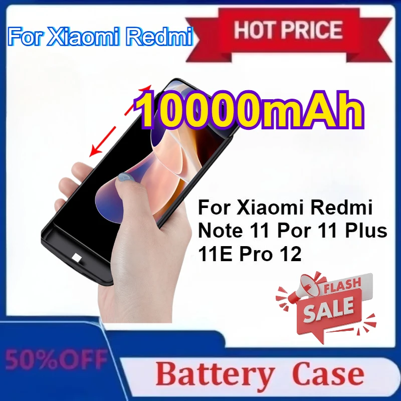 

Charger Case For Xiaomi Redmi Note 11 Portable Battery External Battery Redmi Note 11 Plus 11E Pro 12 Charging Power Bank Case