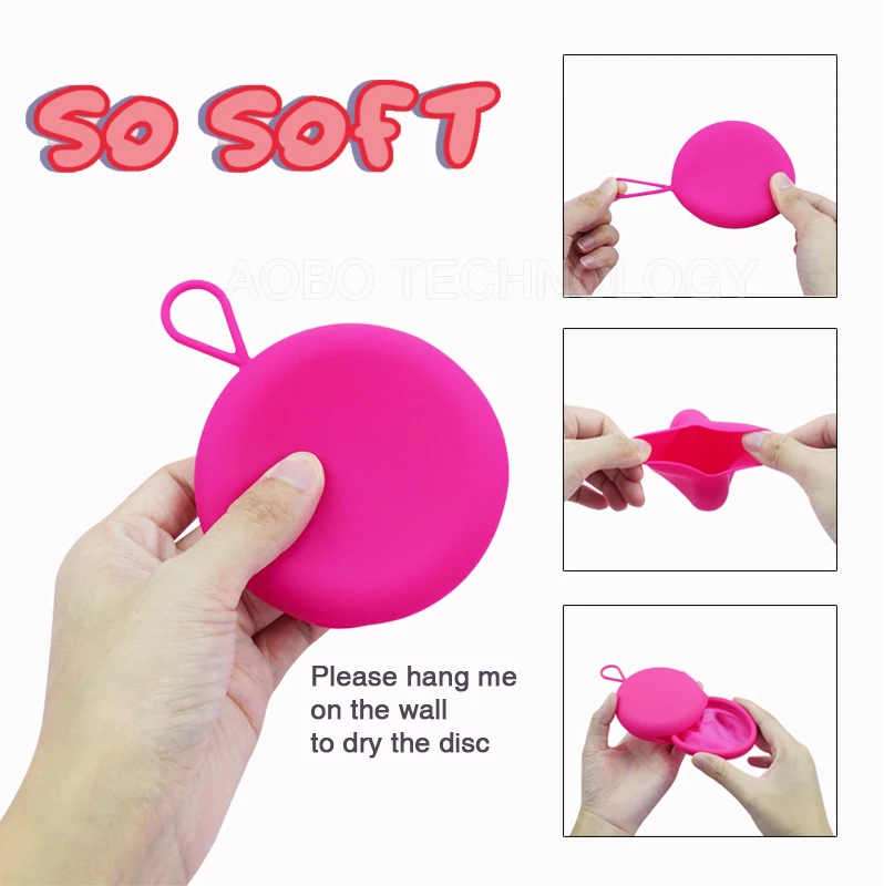 Menstrual Disc Case and Cover Silicone Portable Reusable Feminine Hygiene Period Menstrual Collector Storage Box