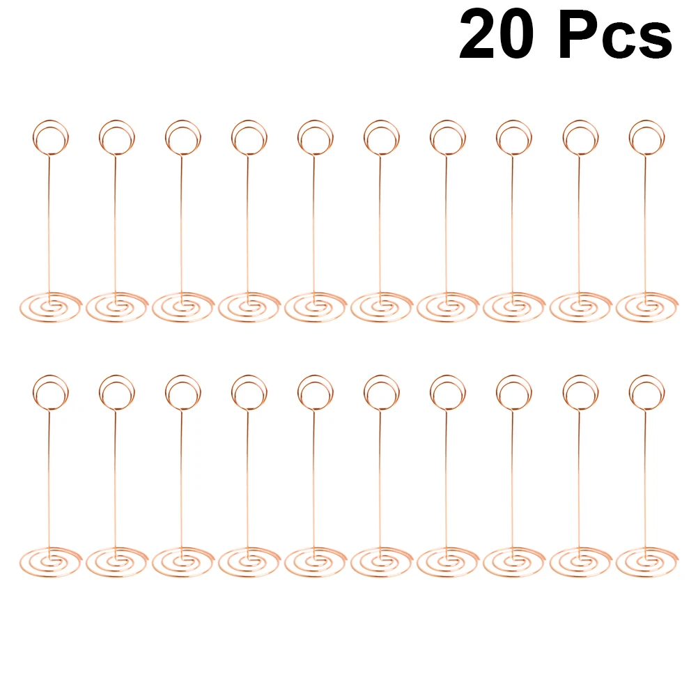 

20pcs Iron Memo Clip Business Card Holder Photo Frame Table Number Name Clip Love Heart Desk Accessory Paper Note Display