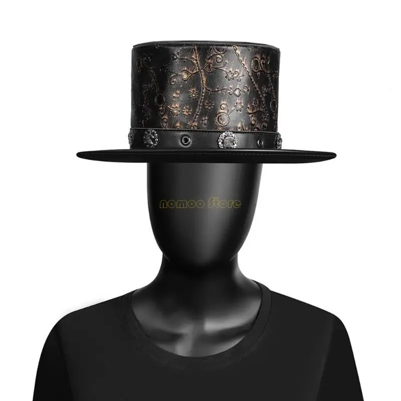 31BF Steampunk Hat Hatquerade Hat Gay Top Hat Halloween Steampunk Top Hat Goggles #4