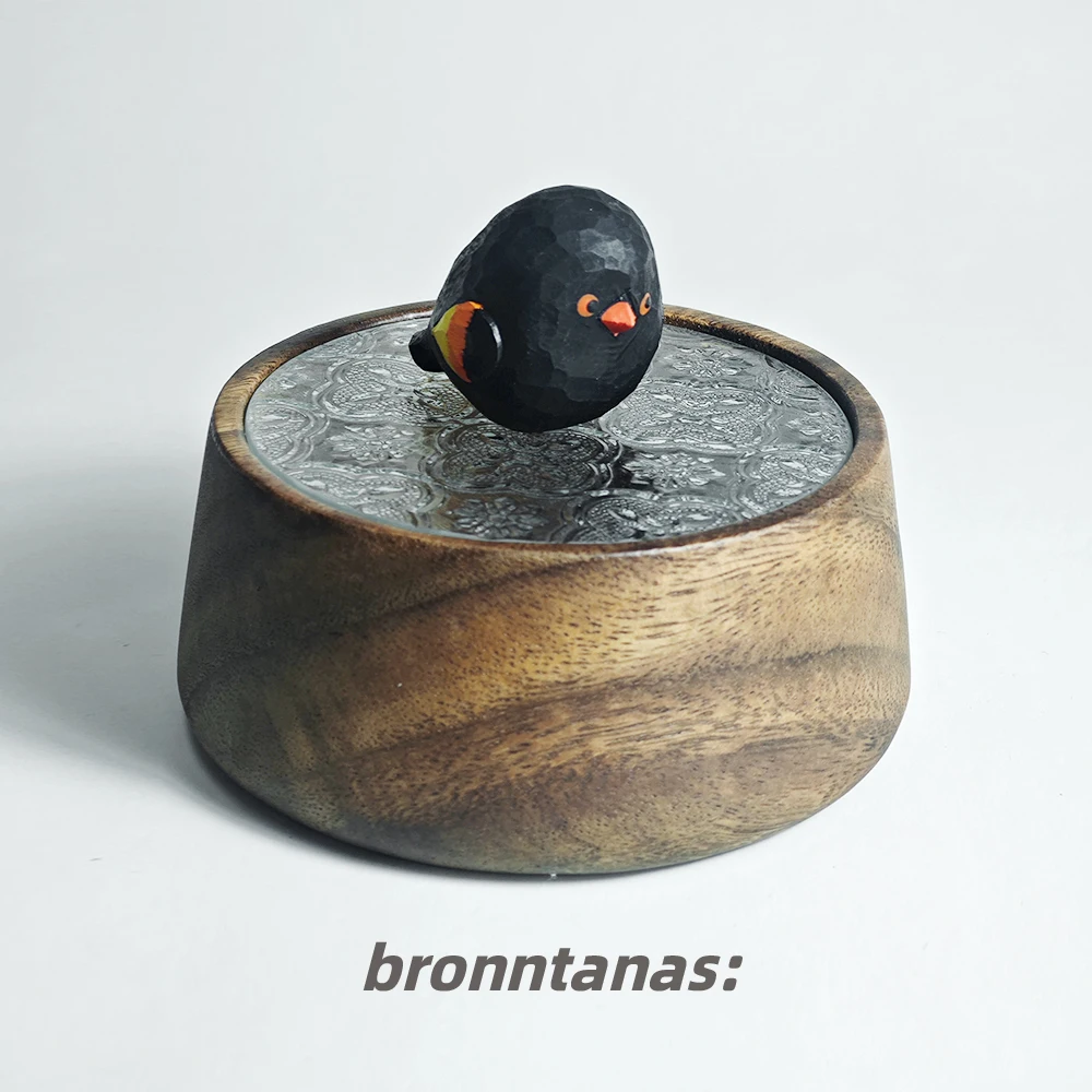 

Hanrted Bld Wooden Sculpture Box Walnut Wood Jewelry Box Desktop Storage Box Unique Birthday Gift for Her