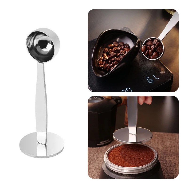 BOLTIFY Stainless steel Coffee Measuring Spoon Scoop With Stand Manual Coffee Beans Mills Press Coffee Grinder Powder Spoon