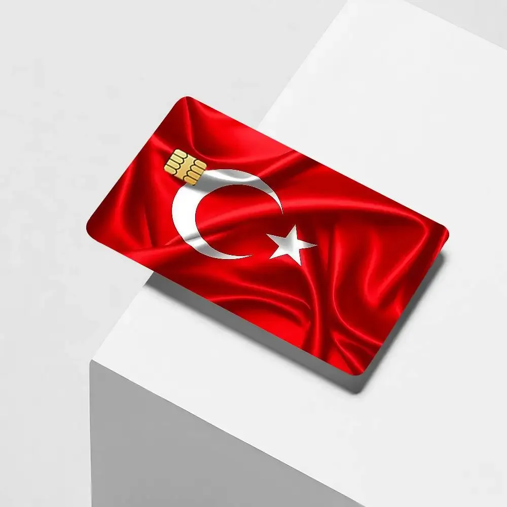 Nation T-Turkey flag Credit Card Decorative Card Stickers Suitable For Bank Cards Metro Transit Anti-scratch Gift 4PCS