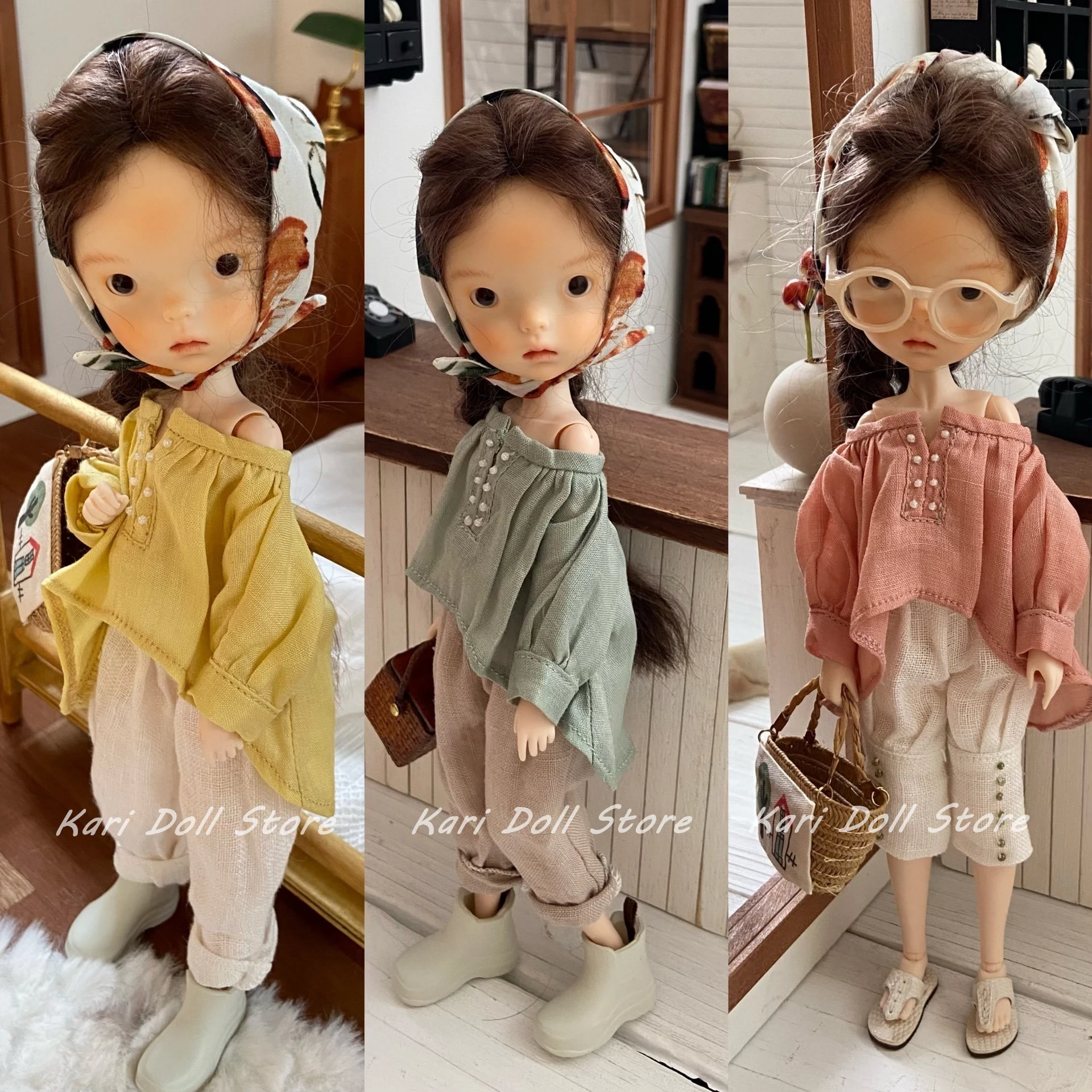 

Kari Doll Одежда и юбки Многоцветный комплект детской одежды для летних каникул в японском стиле для куклы Landazz Landoudou