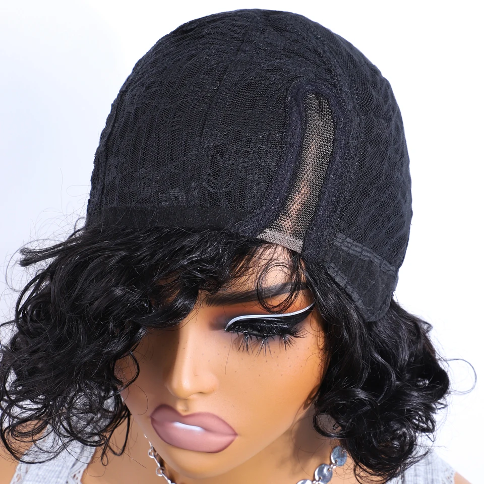 Bouncy Curly Short Bob Wig Lace Front Human Hair Wigs For Black Women Brazilian 100% Human Hair Remy  Lace Front Human Hair Wig