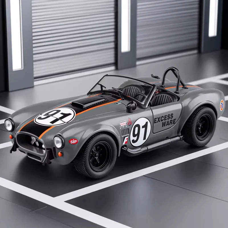 

Scale 1:22 Cobra 993 Car Model Toy Metal Body Plastic Chassis Supercar Doors Opened Sound Light Models Collection Ornaments