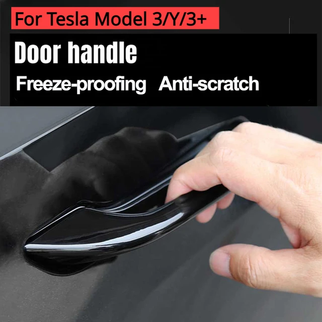 Klamki do drzwi Tesla Model 3 Y Naklejki na klamki przeciw zamarzaniu Modyfikacja samochodu Odporna na mróz klamka ABS 4 SZTUK 2017-2024