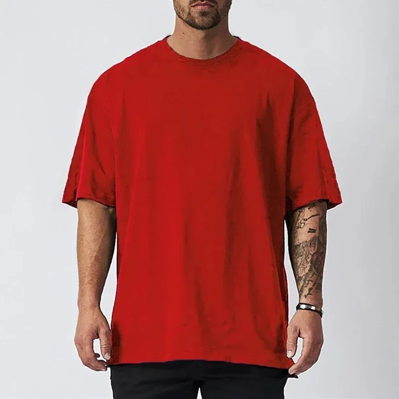 T-Shirt à Manches Courtes en Coton Blanc pour Homme et Femme, Vêtement de Style Rétro, Couleur Unie, Grande Taille, à la Mode