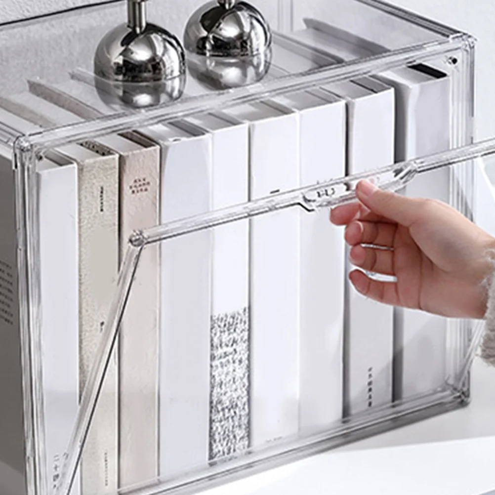 Clear Book Bins for Efficient Organization and Storage Solution Transparent Storage Containers for Books and More