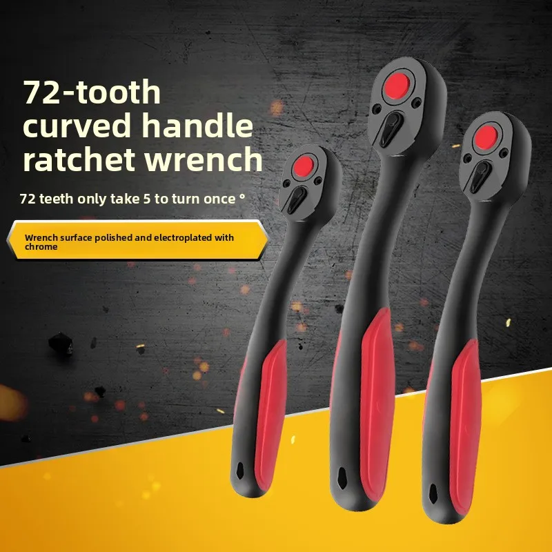 

Ratchet Set 3PCS 1/4" 3/8"1/2" Ratchet Handle with Teardrop Head Quick-Release Ratchet Set with Comfort Grip 72 Teeth Wrench