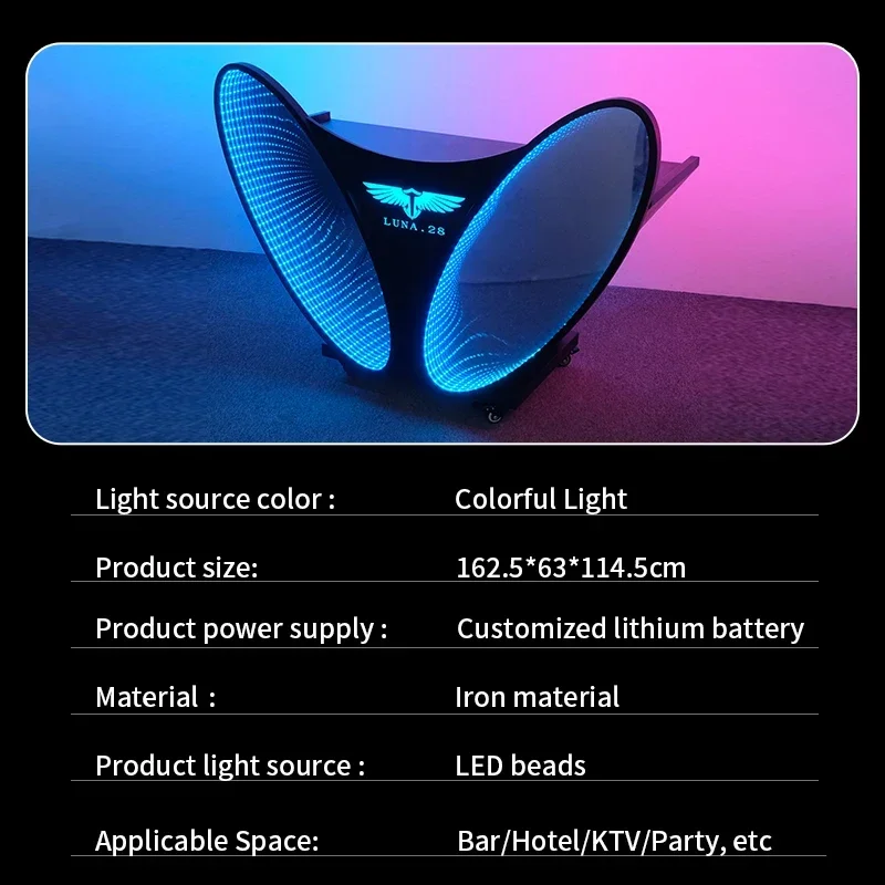 Hot Selling Electric bar Dj Table Box Lighted Disc Player Sound Table Stand Mixer Party Ktv Nightclub Disc Player Table factory
