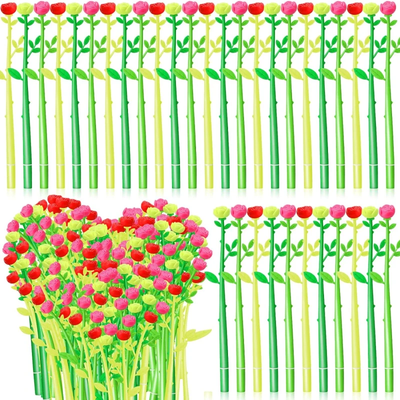 20Pcs Flower Pens Rose Shaped Gel Pen Creative Colorful Gel pen,for Kids Girls, Home Office School Decoration Supplies