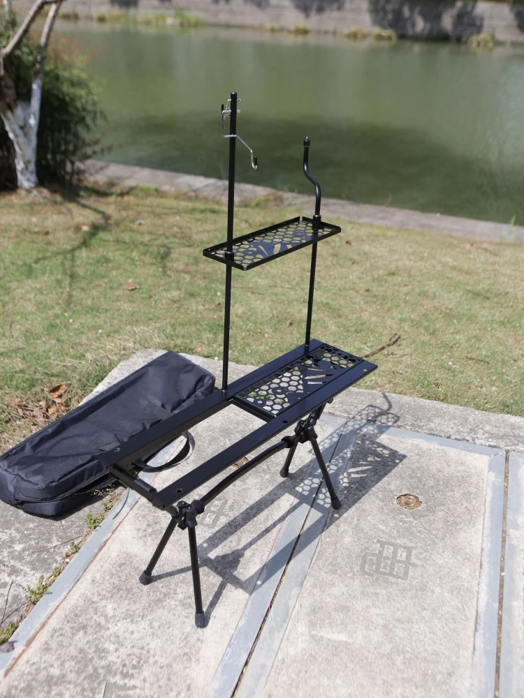 Mesa de té para exteriores de 0,5 unidades, mesa de Camping de aluminio, sistema táctico, mesa de almacenamiento individual plegable IGT portátil ampliable