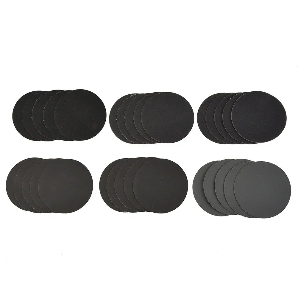 30Pcs Wet Dry Sandpaper Assortment 320-1500 Grit Sander Disc 3inch 70mm With Hook And Loop Sanding Pad For Wood