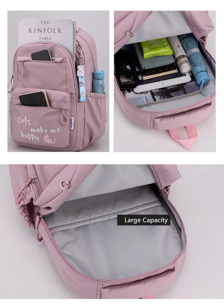 kids school bag cute pink school backpack for girls children kawaii bookbag primary middle students gift large capacity backpack