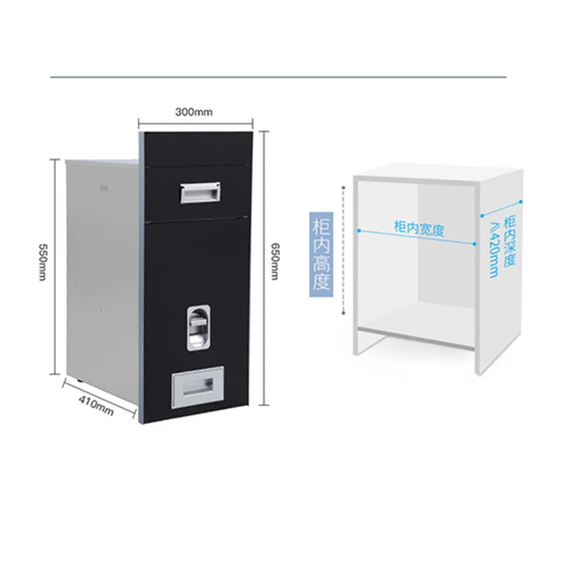 

Foreign trade kitchen rice box embedded cabinet 304 stainless steel rice bucket metered household