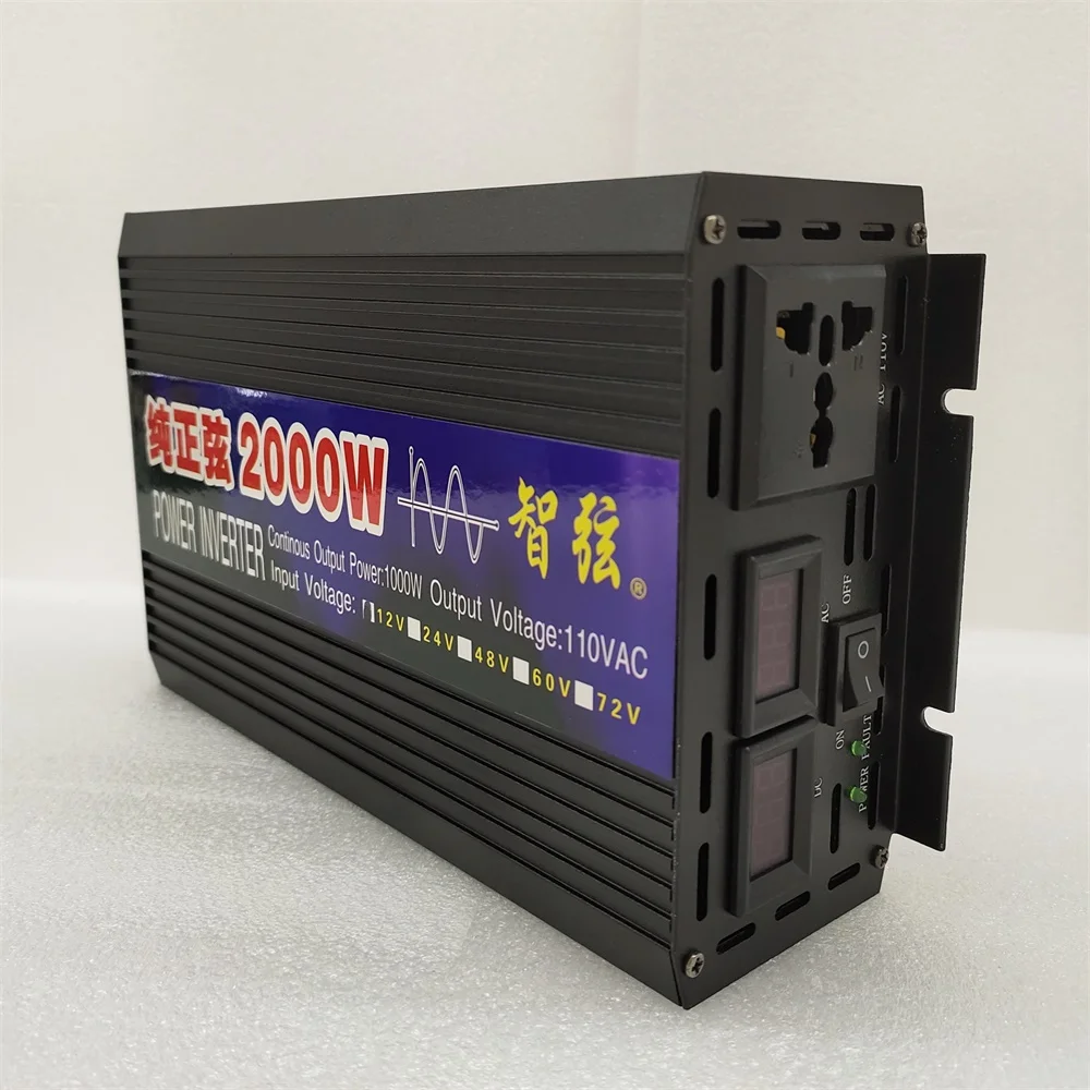 Imagem -04 - Conversor Universal do Soquete da ue Onda Senoidal Pura 1000w 1600w 2000w 2600w dc 12v 24v 48v 60v à C.a. 220v 230v