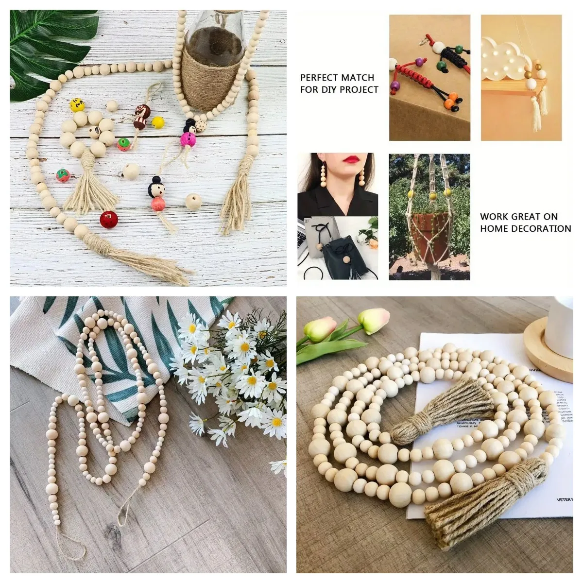 4mm 6mm 8mm 10mm 12mm 14mm 16mm 18mm 20mm 25mm 30mm 35mm 40mm Nature Color Round Wooden Beads  For DIY Making Accessory K05013